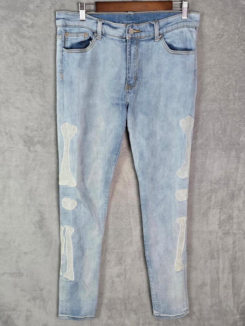 MNMI skeleton leg skinny jeans
